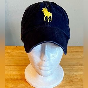 Polo Ralph Lauren Big Pony Chino Ball Cap Navy and Yellow